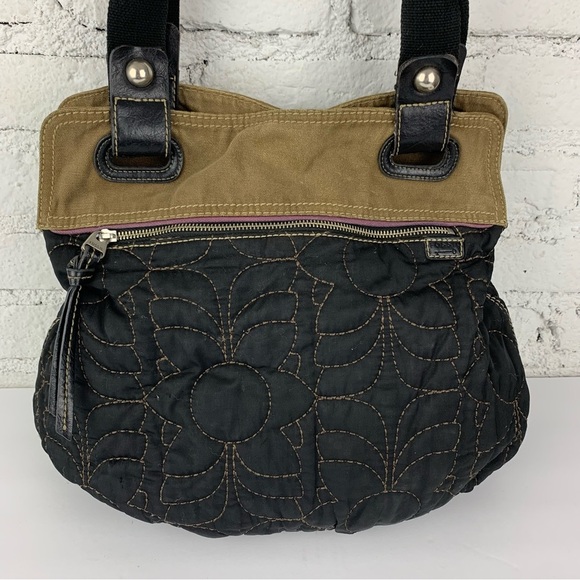Fossil Quilted Floral Canvas Key Per Shoulder Purse - Picture 2 of 15